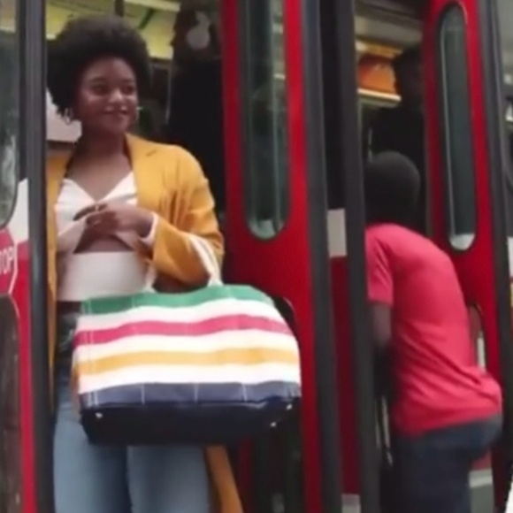 LARGE HBC Stripes Multistripe Signature Canvas Tote Hudson’s Bay NWT - Picture 3 of 11